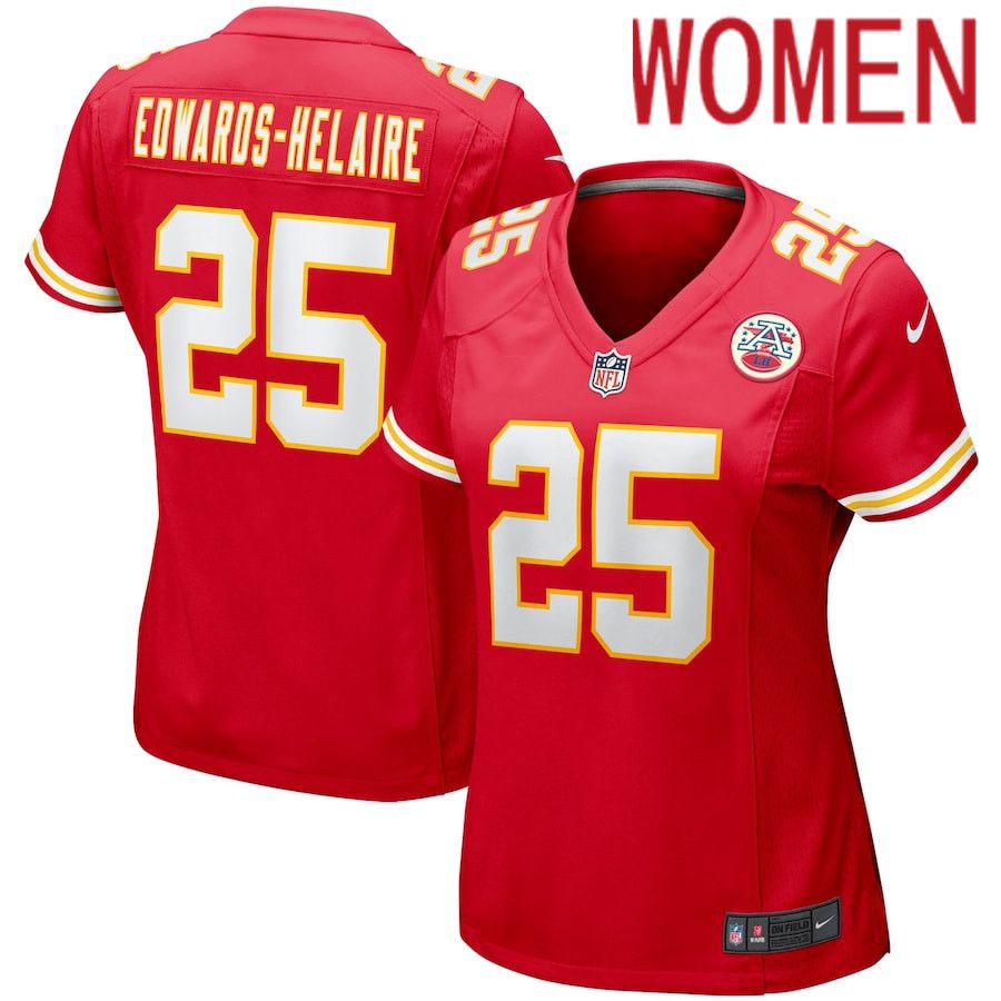 Women Kansas City Chiefs 25 Clyde Edwards-Helaire Nike Red Player Game Team NFL Jersey